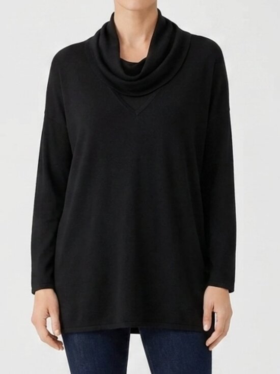 MaxMara Sweaters - Max Mara Relaxed Fit Knit Top w/Chiffon Collar- Sz. Sm
